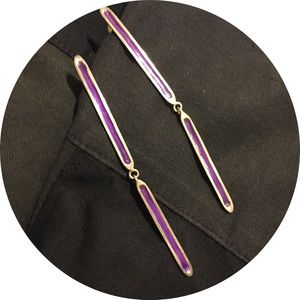 Purple enamel and sterling earrings 🎆
